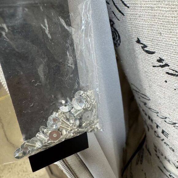 Johnny Was Silver Sequin Cocktail Mini Formal Dress Size 12 Flutter Sleeve Glitz - Picture 10 of 13